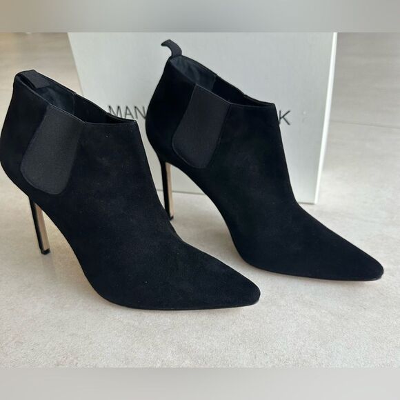 Manolo Blahnik Linuspla 105 Suade Pointy Ankle Boots Size Eu 39 - Picture 3 of 12